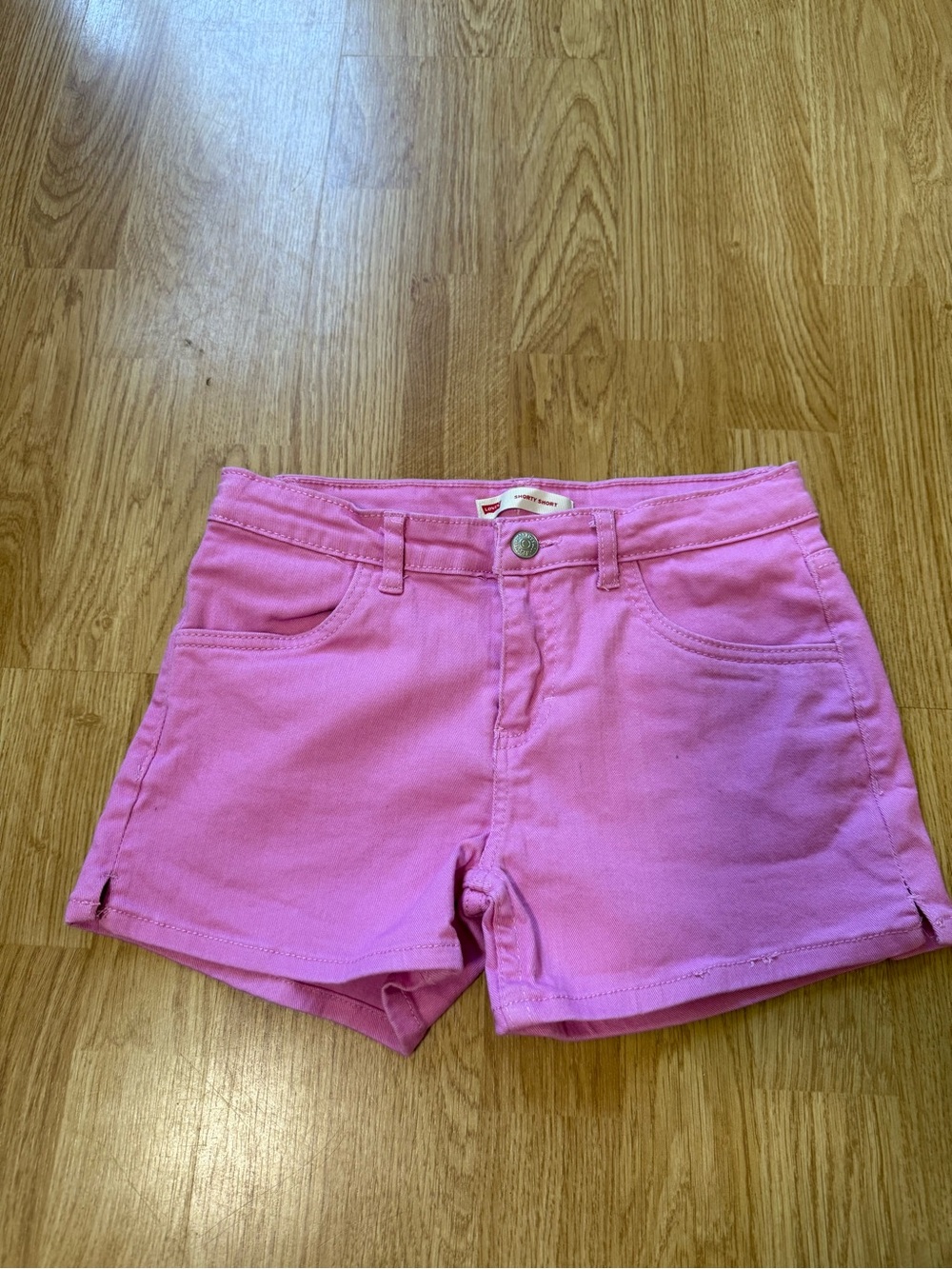 Levi's Girls Denim Shorty Shorts Pink - Size 12